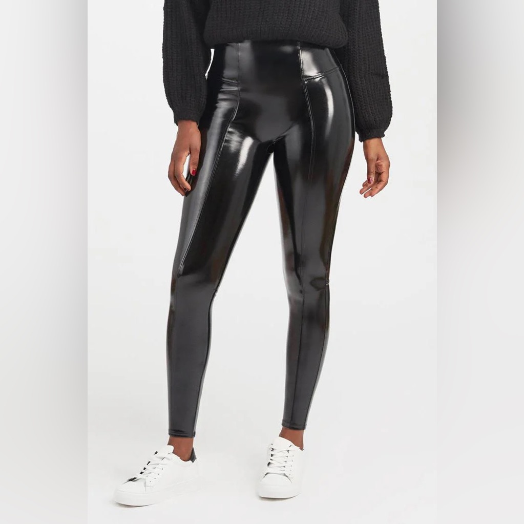 Spanx Patent Leather Leggings. Sz Large